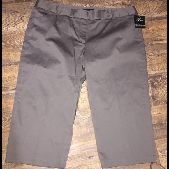 NWT Apostrophe size 18 pewter bronze capri crop stretch comfy casual business - Picture 1 of 12